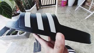 Unboxingreview my New ADIDAS ADILETTE AQUA SLIDES Black ORIGINAL size 39 Made in Vietnam [upl. by Bahr725]