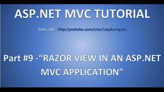 Part 9 Razor View Engine in MVC  Aspnet MVC Razor Syntax [upl. by Oeak848]