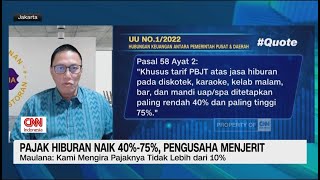 Pajak Hiburan Naik 4075 Pengusaha Menjerit [upl. by Otilegna920]