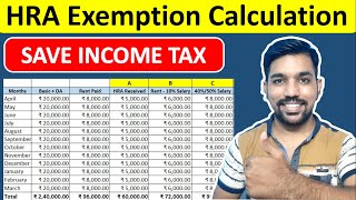 HRA Exemption Calculation for Salaried Employees  House Rent Allowance to Save Income Tax [upl. by Liahcim]