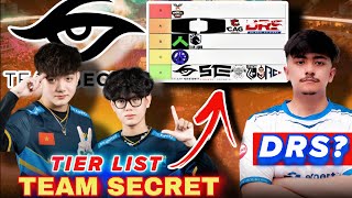 Team Secret PMGC Group Green Tier List  Pubg Mobile Esports [upl. by Enilauqcaj]