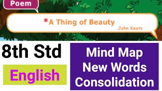 8th Std  English  A Thing Of Beauty Mind Map  New Words  Consolidation [upl. by Avlasor955]