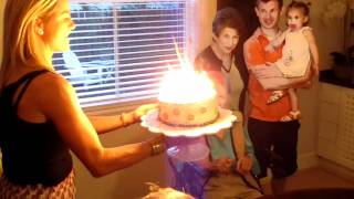 My Grandma celebrates her epic 102 birthday by blowing out all 102 candles on her cake by herself [upl. by Dnomaid]