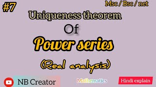 Uniqueness theorem for power series Real analysis [upl. by Adien]