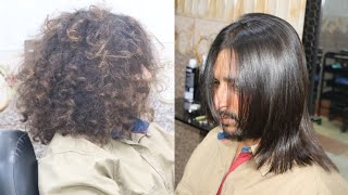 PURE HAIR KERATIN TREATMENT  Curly to Straight hair Process  Brand  MY BLONDO  MH SALON [upl. by Lucio]