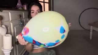 Blowing up a marble themed balloon [upl. by Ithaman233]