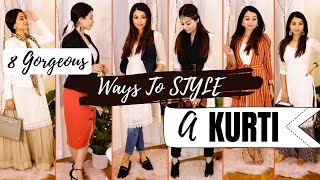 Look Stylish in Kurtis 8 Ways To Style Kurti GulzBeauty [upl. by Riccio]