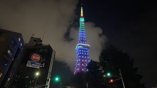 Tokyo 4K Night Walk  赤坂 から 東京タワーまで 夜散歩 Akasaka to Tokyo Tower [upl. by Galang529]