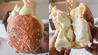 BEST Brioche Donuts Filled with Vanilla Custard  Easy Homemade Custard Donut Recipe [upl. by Cirone]