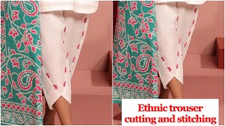 Designer cut trouser  shalwar  Design cutting and stitching with easy method [upl. by Yehtomit]