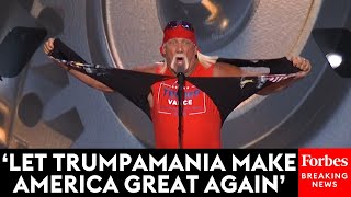 BREAKING NEWS Hulk Hogan Makes RNC Crowd Roar In BarnBurner Speech Praising Trump [upl. by Akkire]