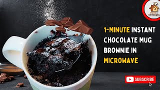 1Minute Chocolate Mug Brownie in Microwave Eggless  Instant Mug Brownie [upl. by Rocray]