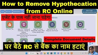 How to remove hypothecation from RC online  Terminate hypothecation  Remove loan from RC [upl. by Saidnac]