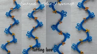 Tatting lace design tutorial for beginnersThe art of lace makingBeautiful lace making 415 [upl. by Natsirk914]