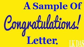 A Sample of Congratulations Letters [upl. by Gnoy]