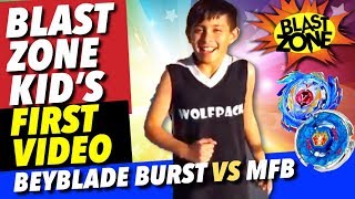 Beyblade Burst vs Beyblades MFB  Blast Zone Kids First Video [upl. by Pascia]