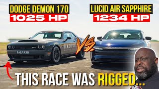 Why the Demon 170 was SET UP to LOSE to the Lucid Air Sapphire  14 Mile Drag Race [upl. by Entwistle]