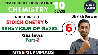 Class 10  Mole Concept Stoichiometry and Behaviour of Gases 06Gas Laws Part2  Pearson IIT Found [upl. by Hacceber]