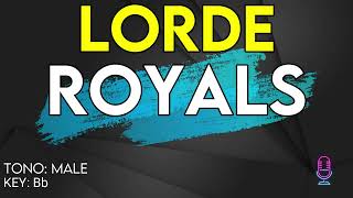 Lorde  Royals  Karaoke Instrumental  Male [upl. by Aerdnua]