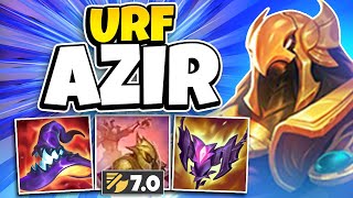 RANK 1 AZIR VISITS URF AND DROPS 50 KILLS 705 ATTACK SPEED [upl. by Aratas]