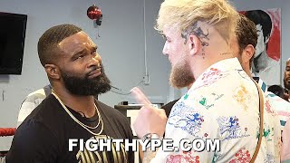 HIGHLIGHTS  HEATED JAKE PAUL VS TYRON WOODLEY TRASH TALK PRESS CONFERENCE FIRST ENCOUNTER [upl. by Nanam776]