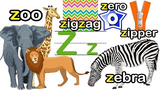 Z for zebra zoo  Z for wordsAlphabet Adventures with Z zforwords alphabet phonics Kids World [upl. by Egroj574]