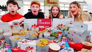 Ordering The ENTIRE CHICKFILA Menu  Did It Feed Our Large Family  Fast Food Challenge [upl. by Aliam]