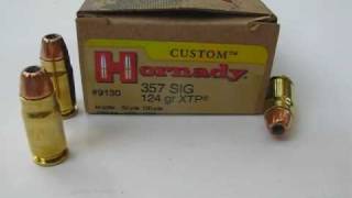 357 SIG  Hornady XTP  124 Gr JHP Ammo Test [upl. by Gninnahc]