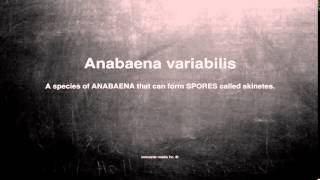 Medical vocabulary What does Anabaena variabilis mean [upl. by Marcia]