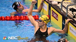 NC States Katharine Berkoff wins 100y Backstroke  2021 NCAA Swimming Championships [upl. by Lesley156]