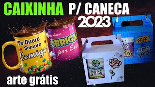 Como fazer Caixinha Personalizada para Canecas Caixa com molde fácil usando papel e tesoura [upl. by Kcitrap]