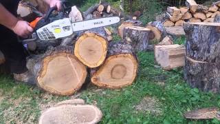 Stihl 192 ce cutting hard white oak [upl. by Fowler]