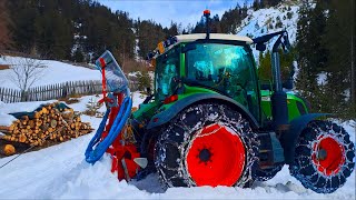 Brennholz holen im Winter ❄️🌲 Fendt und Tajfun Seilwinde 🚜🏔️ [upl. by Anawak]