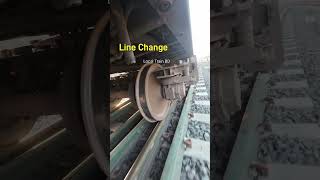 Smoothly wheels change railway track line shorts train [upl. by Ashbey]