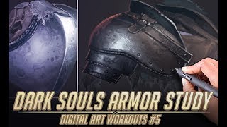 Dark Souls Armor Material study  Digital Art Workouts 5 [upl. by Itsyrk664]