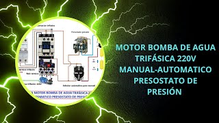 Motor bomba de agua trifásica 220V manual automatico presostato de presión [upl. by Partan]