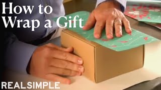 How to Wrap a Gift  Real Simple [upl. by Dlaregztif]