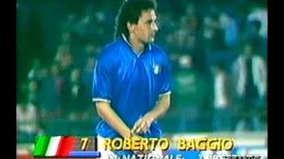 BAGGIO  1 goal against Uruguay 1989 Friendly [upl. by Vernita]