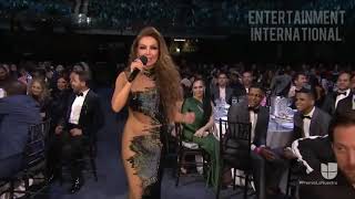 Thalia presentando a J Balvin en premio lo nuestro 2020 [upl. by Mandler]