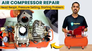 Air Compressor Repair  Compressor Auto Cut Off Switch Pressure Setting Head Repair  Compressor [upl. by Alleuqram]