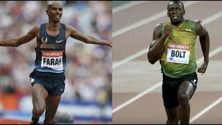 Usain Bolt v Mo Farah – Who would win in a race  5 News [upl. by Mulry34]