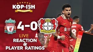 LIVERPOOL 40 BAYER LEVERKUSEN  LIVE MATCH REACTION amp PLAYER RATINGS  REDS DESTROY BAYER [upl. by Pangaro]