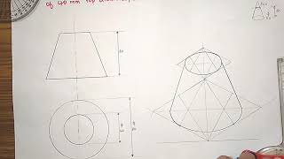 3 ISOMETRIC VIEW Frustum of a Cone [upl. by Holder]