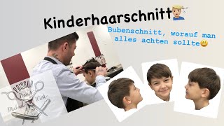 Kinderhaarschnitt für Jungs mit Schere geschnitten Tutorial [upl. by Leuqcar]