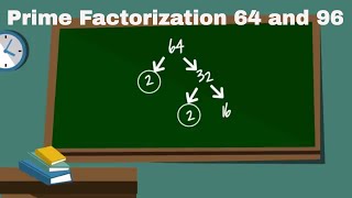 Prime Factorization of 64 and 96 [upl. by Livy]