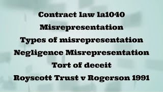 Royscott Trust v Rogerson 1991 [upl. by Adore]