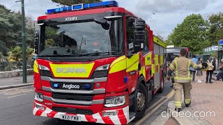 BIN FIRE Dorset amp Wilts Fire amp Rescue Westbournes Pump KT23P1 Arriving On Scene amp Leaving [upl. by Sedicla802]