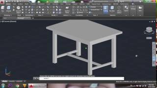 AutoCAD 3D AutoCAD Training Table 3D How to Create Table 3D Modeling [upl. by Ladnek760]