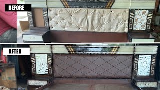 How To Make A Tufted Headboard step by step  Bed Transformation DIY [upl. by Gorrian72]