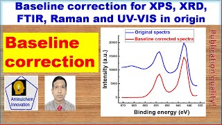 Baseline correction for XPS XRD FTIR Raman and UVVis in origin [upl. by Gracye568]